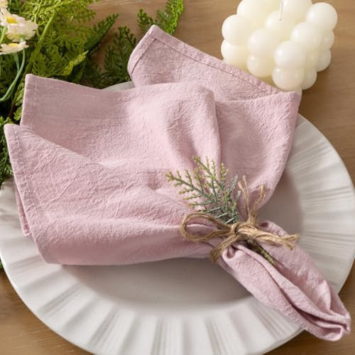 Socomi Cloth Napkins Pink Easter Spring Washable Reusable Bulk Linen Cotton Napkins Set of 4 17"x... | Amazon (US)