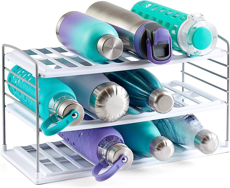 YouCopia UpSpace Water Bottle and Travel Mug Cabinet Organizer, Adjustable Storage Rack for Kitch... | Amazon (US)