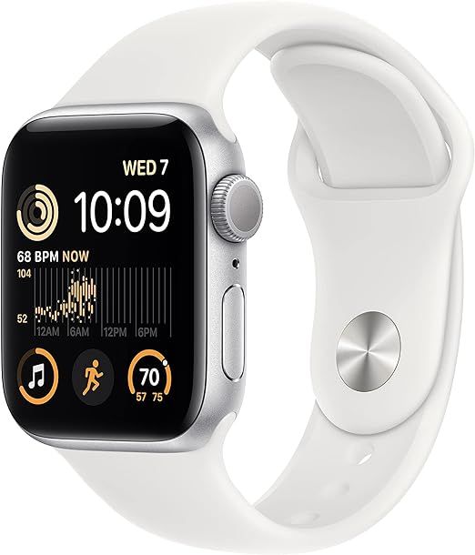 Apple Watch SE (2nd Gen) [GPS 40mm] Smart Watch w/Silver Aluminum Case & White Sport Band - M/L. ... | Amazon (US)