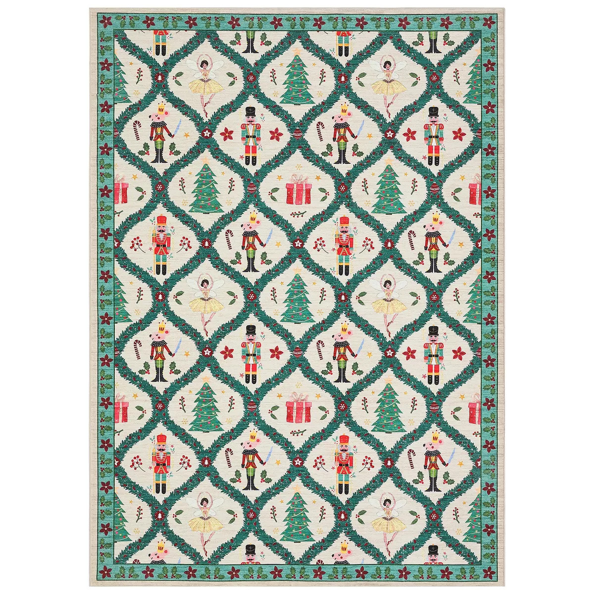 Christmas Washable Area Rug, Winter Decor Rug for Living Room Bedroom, Nutcracker Print Non Slip ... | Target