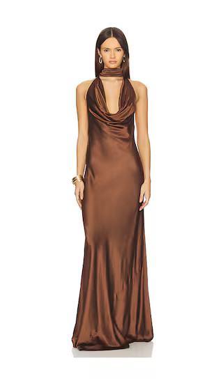 x REVOLVE Amelia Gown in Espresso | Revolve Clothing (Global)