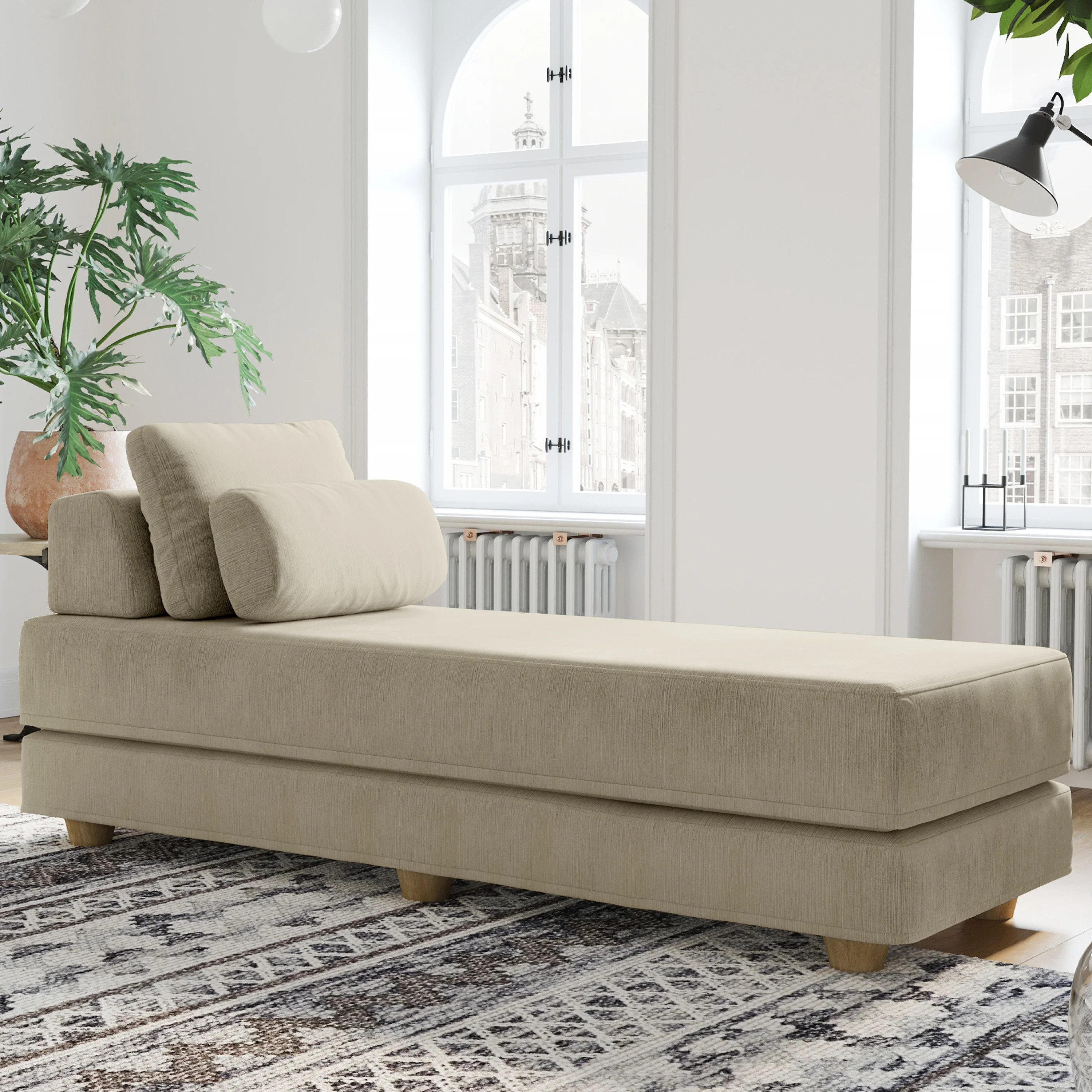 Balshan Chaise Lounge Daybed with Queen Size Mattress | Wayfair North America