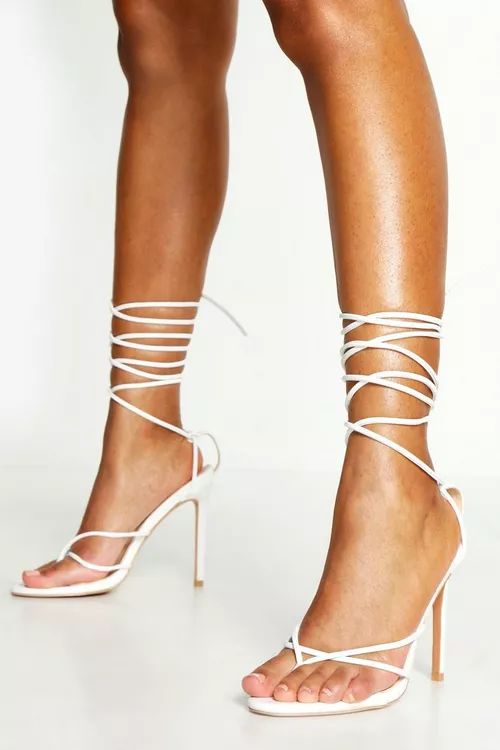 Toe Post Wrap Ankle Heels | Boohoo.com (US & CA)