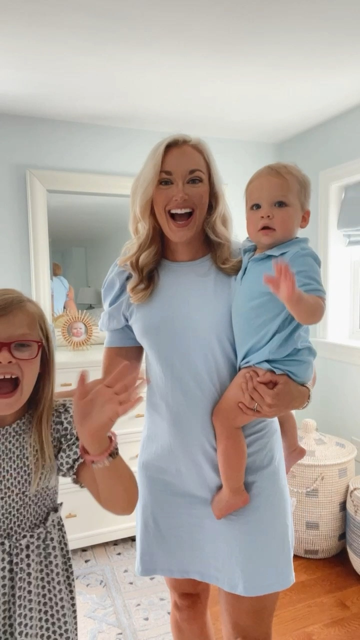 Ootd puff sleeve knit t-shirt dress, veja sneakers, smocked little girl dress, baby boy outfit, preppy, grandmillennial 

#LTKunder100 #LTKstyletip #LTKfamily