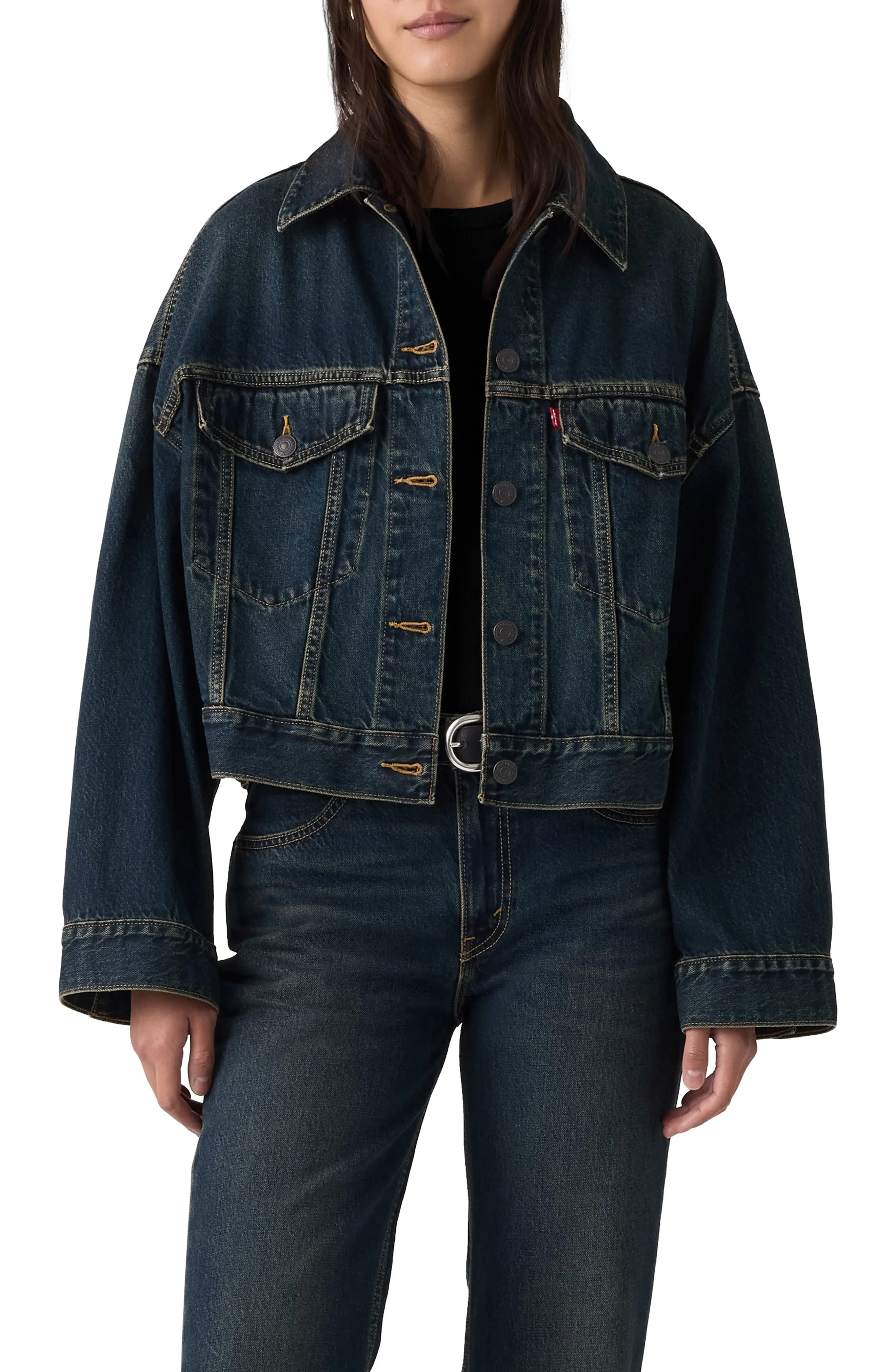 Levi's Loose Crop Denim Trucker Jacket (Women) | Nordstrom | Nordstrom