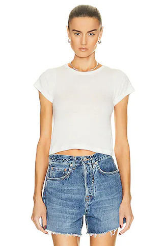 Eterne Short Sleeve Baby Tee in Ivory | FWRD | FWRD 