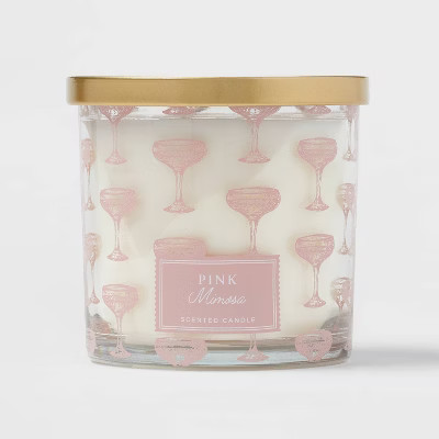 14oz Lidded Glass Candle Pink Mimosa - Threshold™ | Target