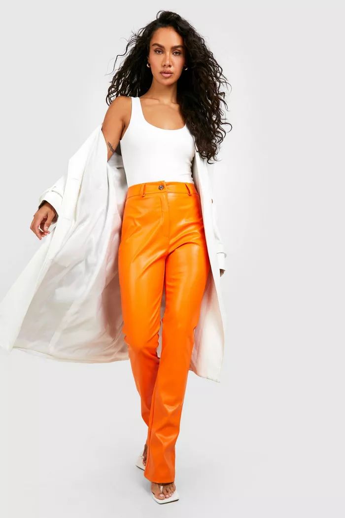 Slim Leg Faux Leather Pants | Boohoo.com (US & CA)