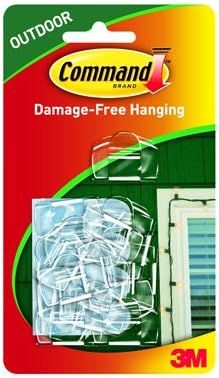 3M Command Strips 17017CLR-AW Clear Outdoor Light Clips 16 Count | Amazon (US)