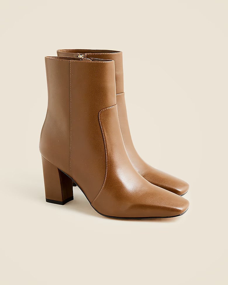 Almond-toe ankle boots in leather | J. Crew US