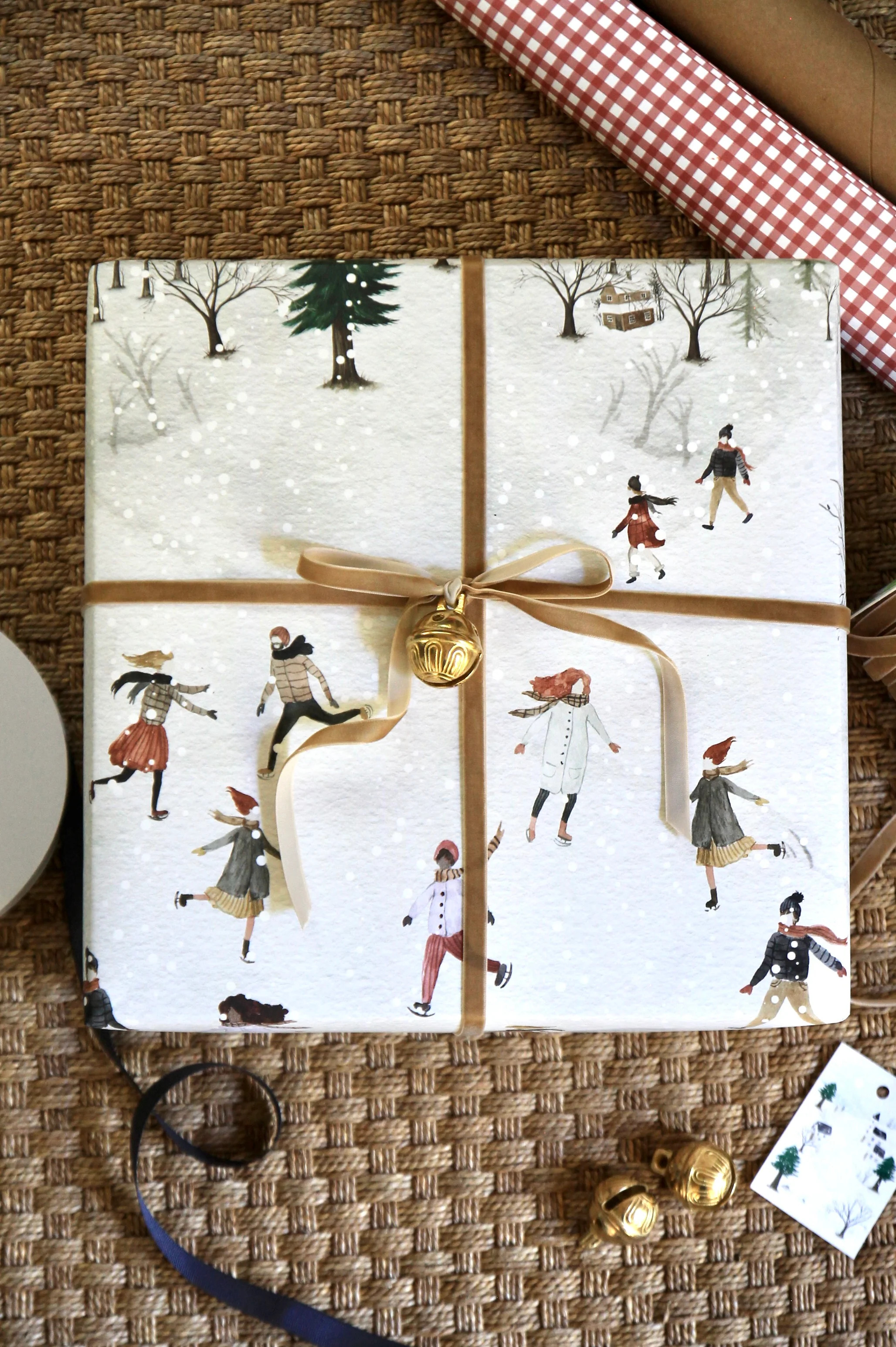 Ice Skating Scene Wrapping Paper | JSH Home Essentials
