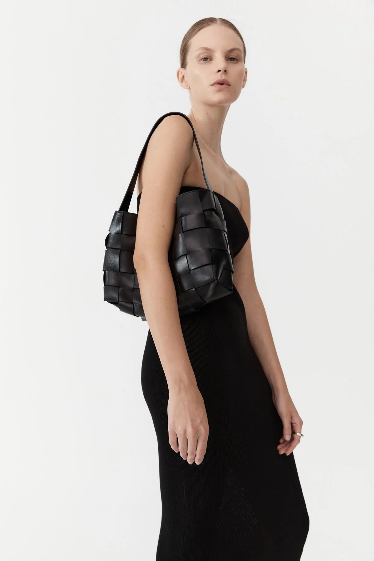 PRE-ORDER: Woven Mini Tote - Black | St. Agni