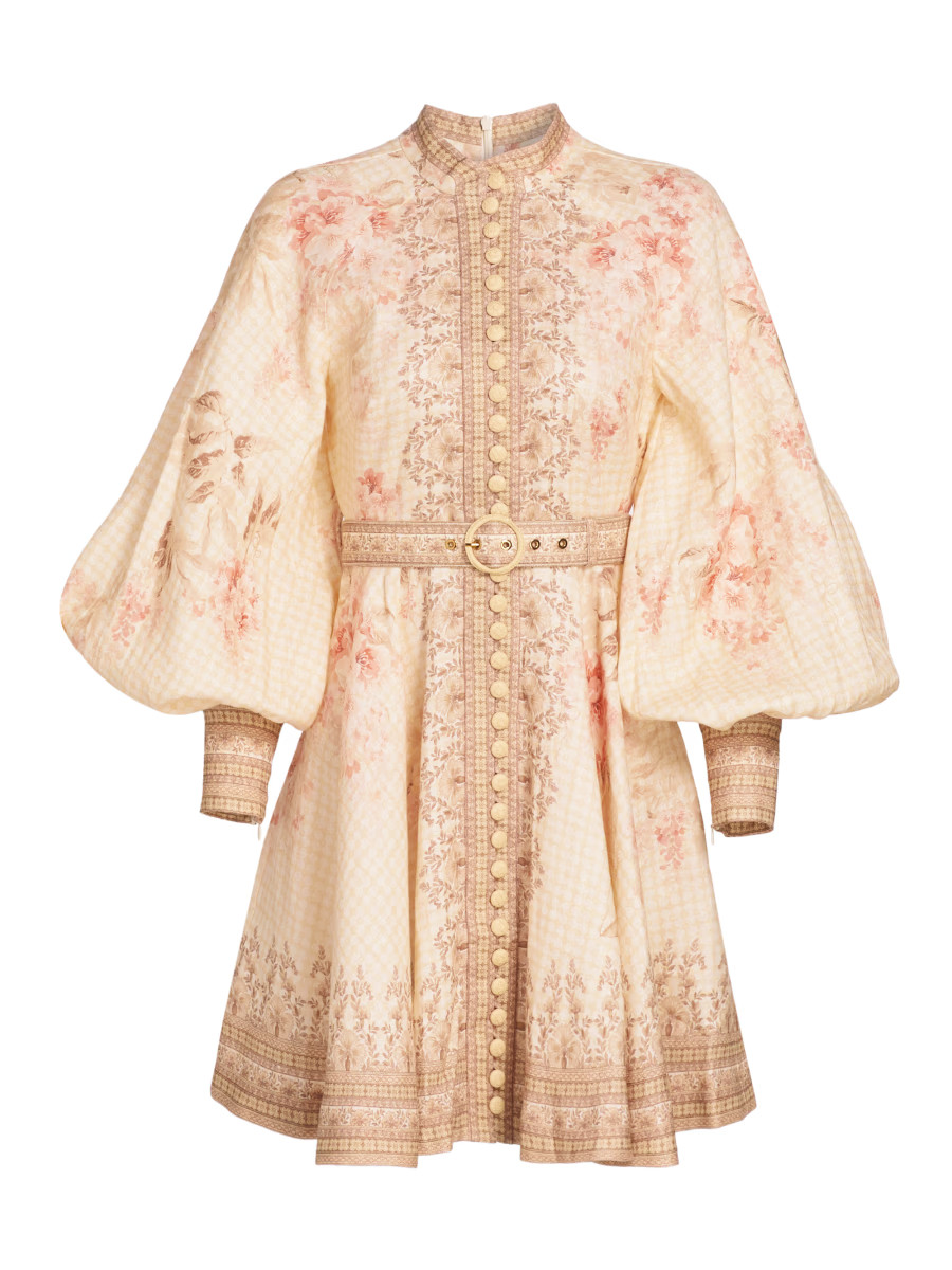 Zimmermann Illuminate Floral Button-Front Minidress | Saks Fifth Avenue | Saks Fifth Avenue