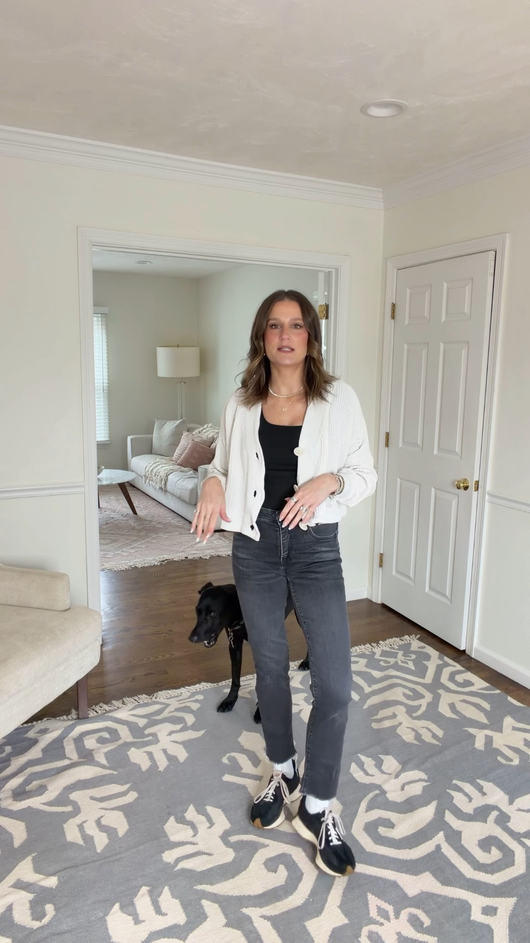 Outfit of the day. Love these black straight leg jeans. Wearing my favorite fitted/layering top from Amazon that I have in several colors. My sweater is old from Target but linking a great cardigan!

#LTKgrwm #LTKOver40 #LTKootd