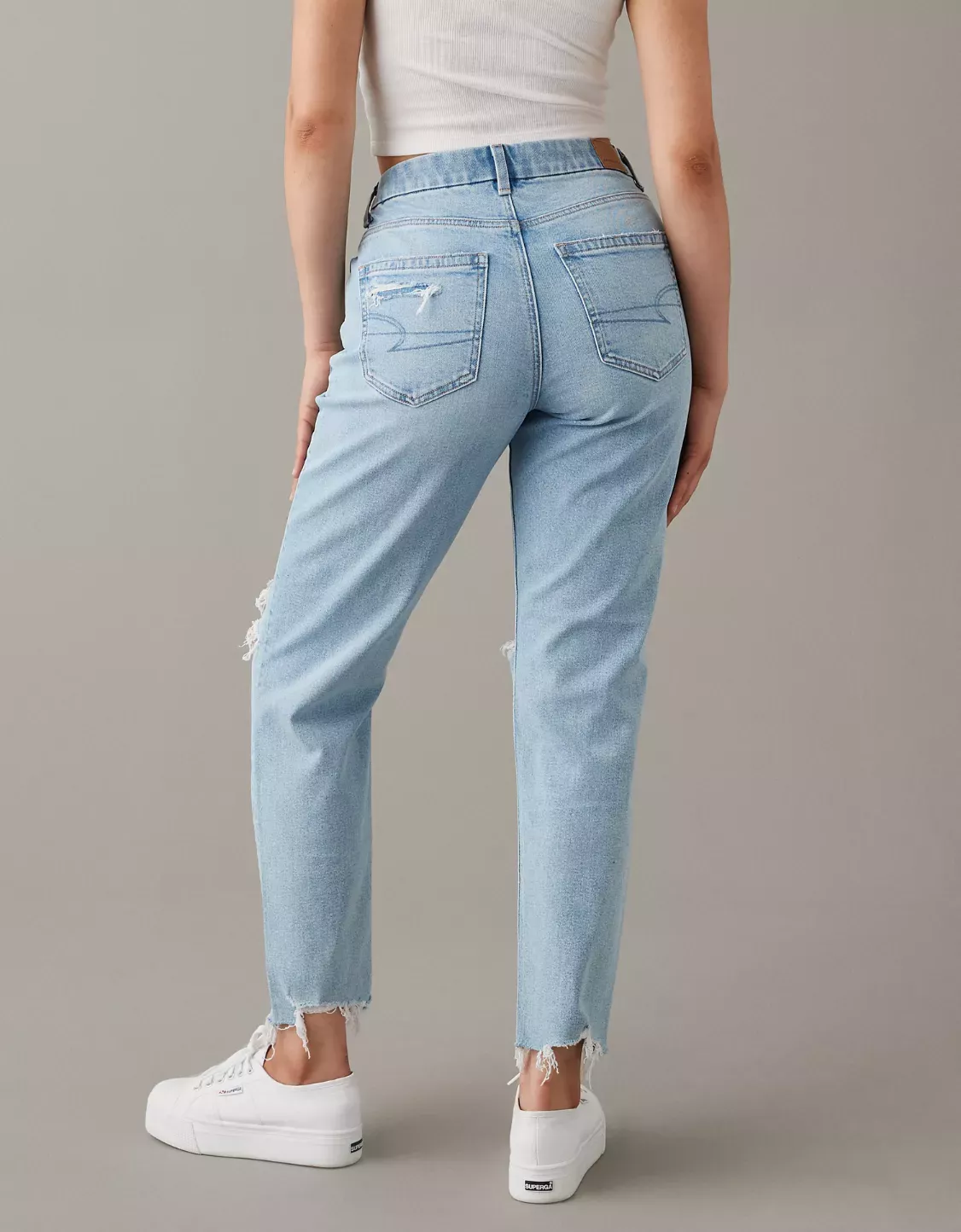 AE Strigid Curvy Ripped Mom Jean curated on LTK