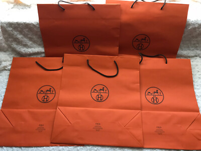 Hermes Empty Orange Shopping Gift Paper Bag Authentic 16.5"x18"x6.75" | eBay US