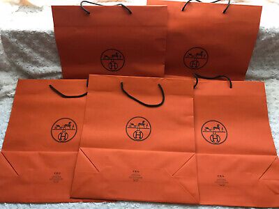 Hermes Empty Orange Shopping Gift Paper Bag Authentic 16.5"x18"x6.75" | eBay US
