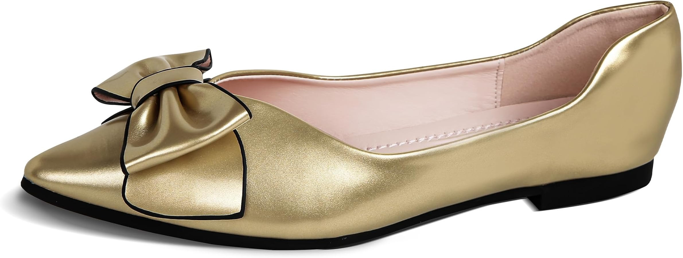 Flats Shoes Women Leather Comfortable Flats Pointed Toe Dress Shoes for Women Bow Memory Foam Ins... | Amazon (US)