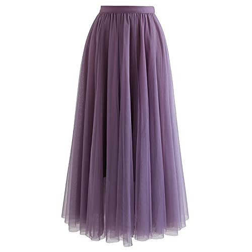 CHICWISH Women's Purple Layered Mesh Ballet Prom Party Tulle Tutu A-line Maxi Skirt, XX-Large/XXX-Large | Amazon (US)