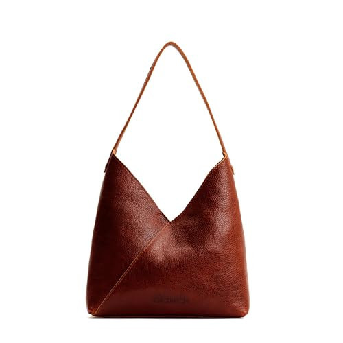 Portland Leather Goods Naomi Shoulder Bag – Slouchy Leather Shoulder Bag with Adjustable Crossbody Strap & Secure Magnetic Closure – Handmade from the Finest Full-Grain Hides – Large, Nutmeg | Amazon (US)