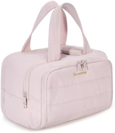 BAGSMART Travel Toiletry Bag, Crush Toiletry Bag for Women, Wide-open Puffy Toiletry Bags for Tra... | Amazon (US)