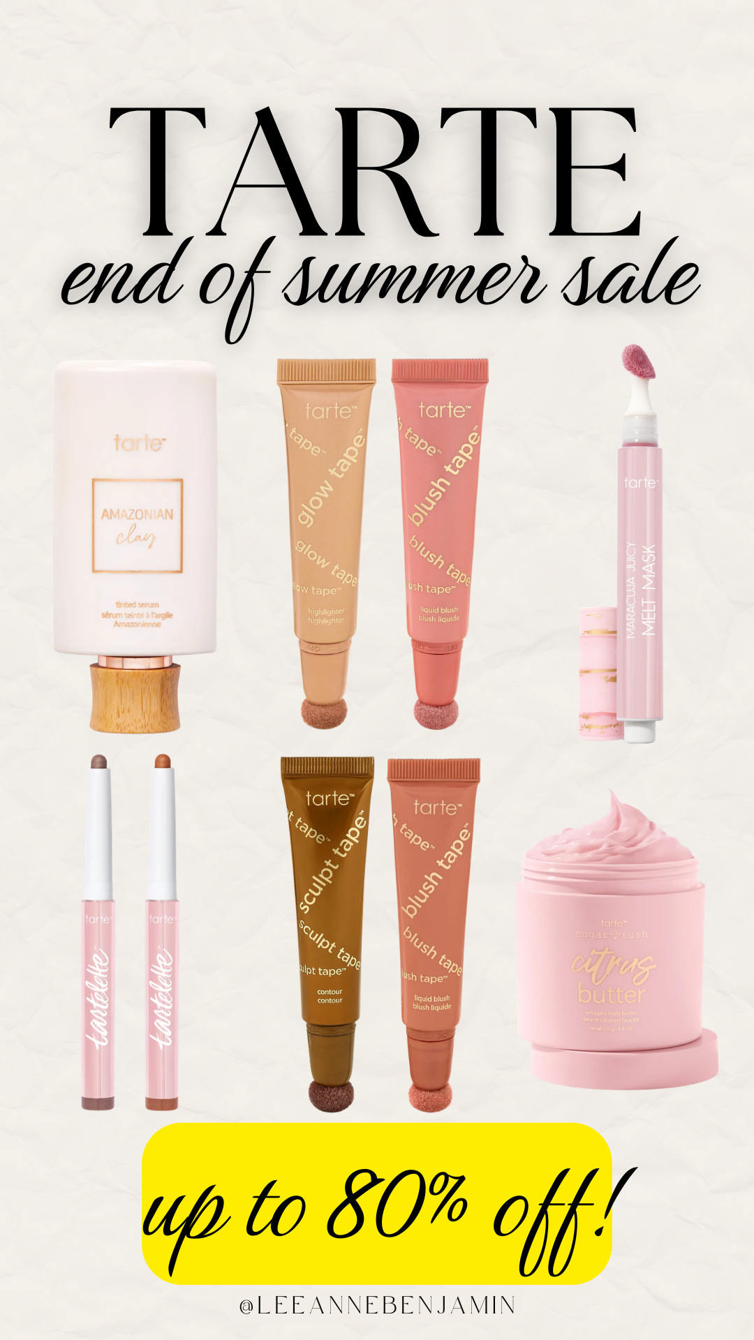 up to 80% off Tarte for their end of summer sale! 

 #LTKOver40 #LTKSaleAlert #LTKBeauty