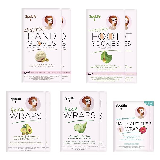 SpaLife Pink Hand, Foot, Nail, & Face 10 Piece Spa Set | Amazon (US)