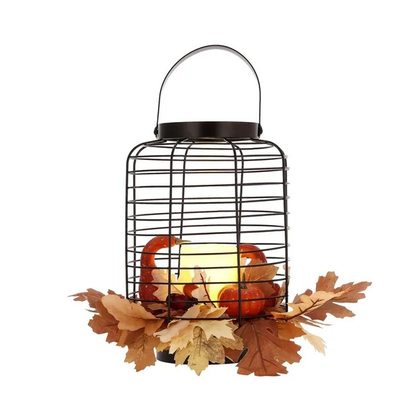 Light-Up Leaves and Gourds Lantern Decoration, Multicolor, 12", Fall by Way To Celebrate | Walmart (US)