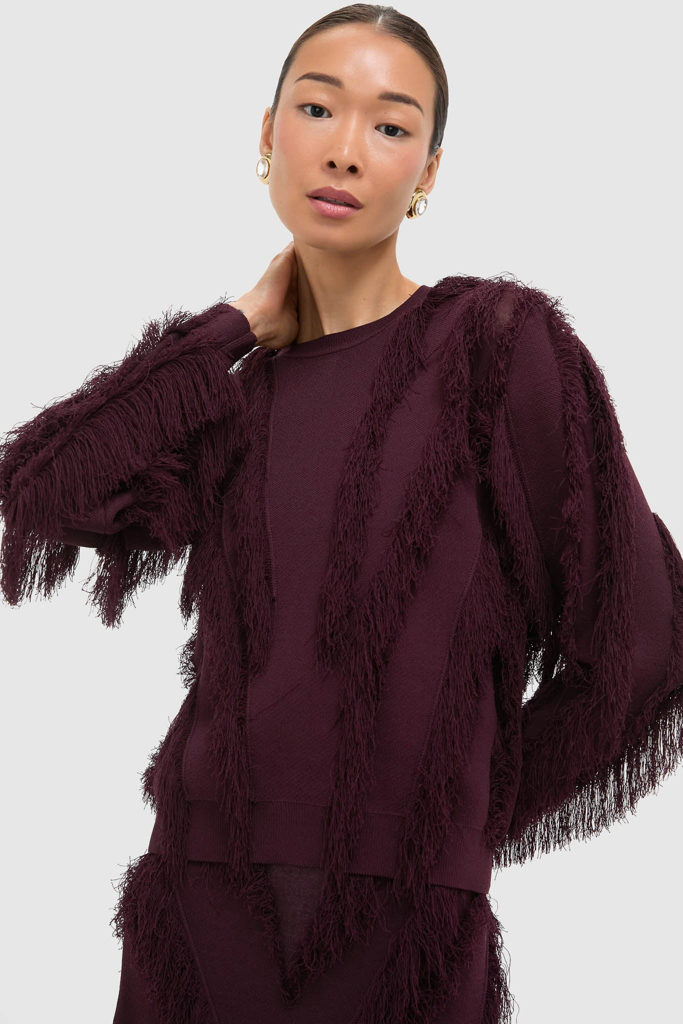 Mahogany Aubree Long Sleeve Knit Pullover | Tuckernuck (US)