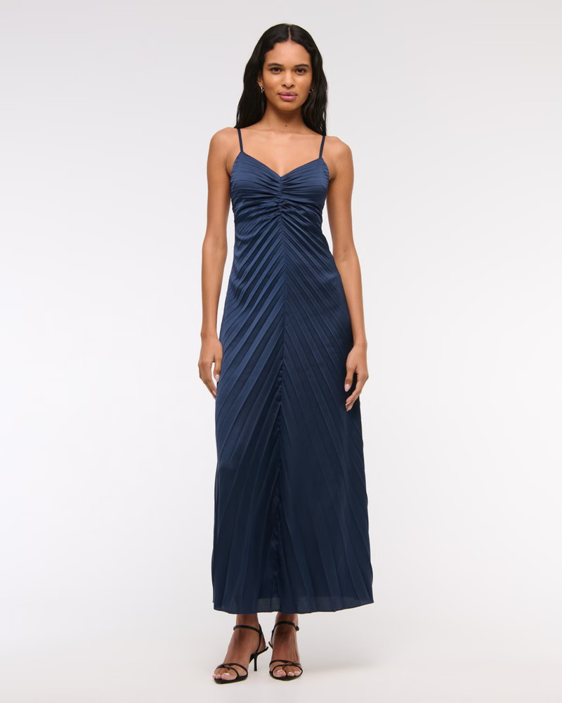 Women's The A&F Giselle Sunburst Pleated Maxi Dress | Women's Dresses & Jumpsuits | Abercrombie.c... | Abercrombie & Fitch (US)