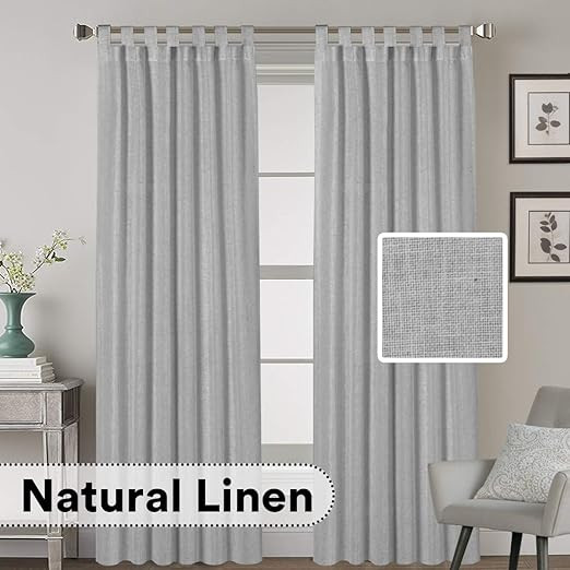 H.VERSAILTEX Tab Top Natural Linen Blended Airy Curtains for Living Room Home Decor Soft Rich Mat... | Amazon (US)