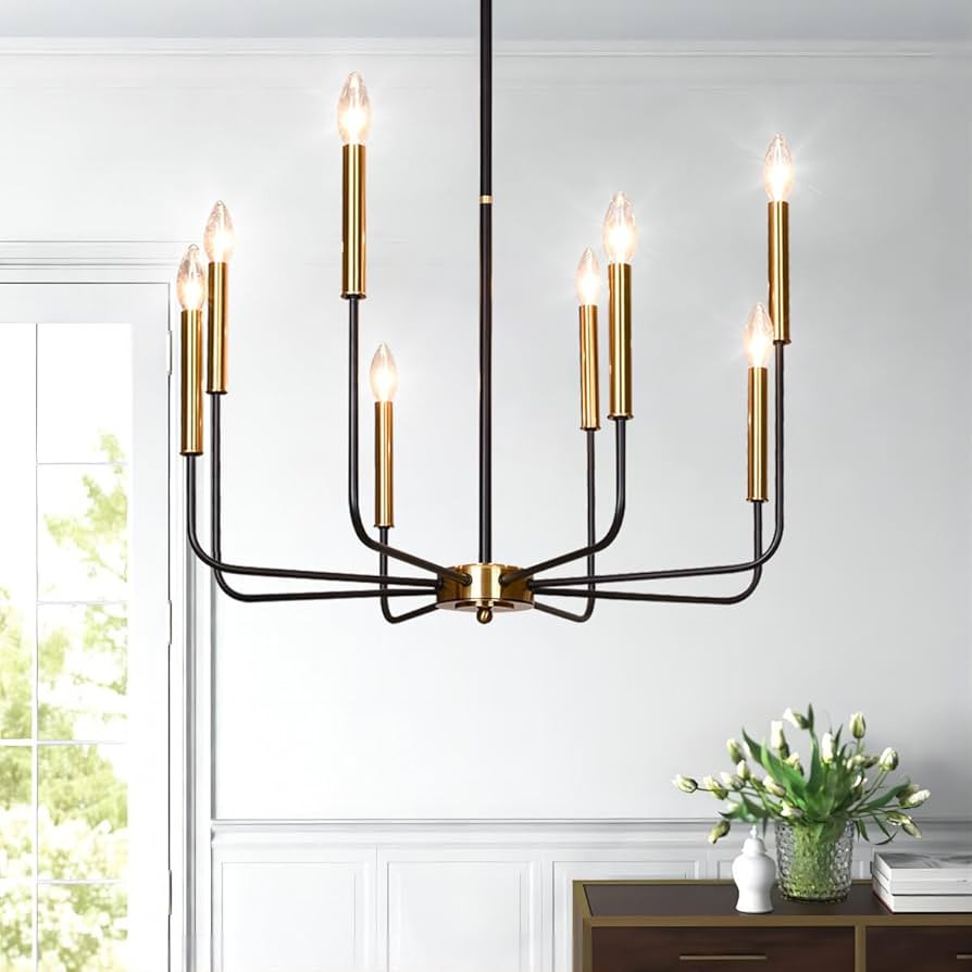 PAPAYA 8-Light Farmhouse Chandeliers Classic Candle Ceiling Hanging Light Fixture Lighting Black ... | Amazon (CA)