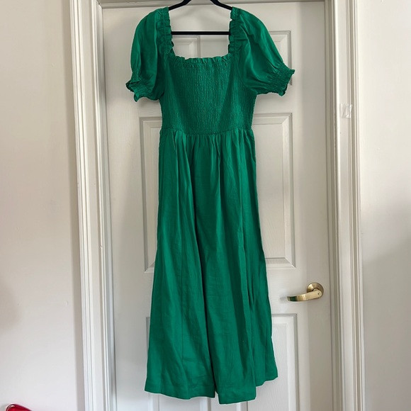 NWT - Boden Smocked Bodice MIDI Dress - Highland Green - size 14 | Poshmark