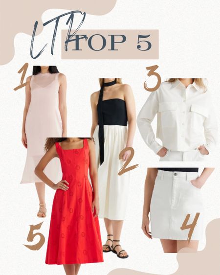 LTK Top 5 sellers from last week! Spring dresses. Work wear outfits. White denim skirt. White blouse. High end look for less  

#LTKworkwear #LTKstyletip #LTKfindsunder50