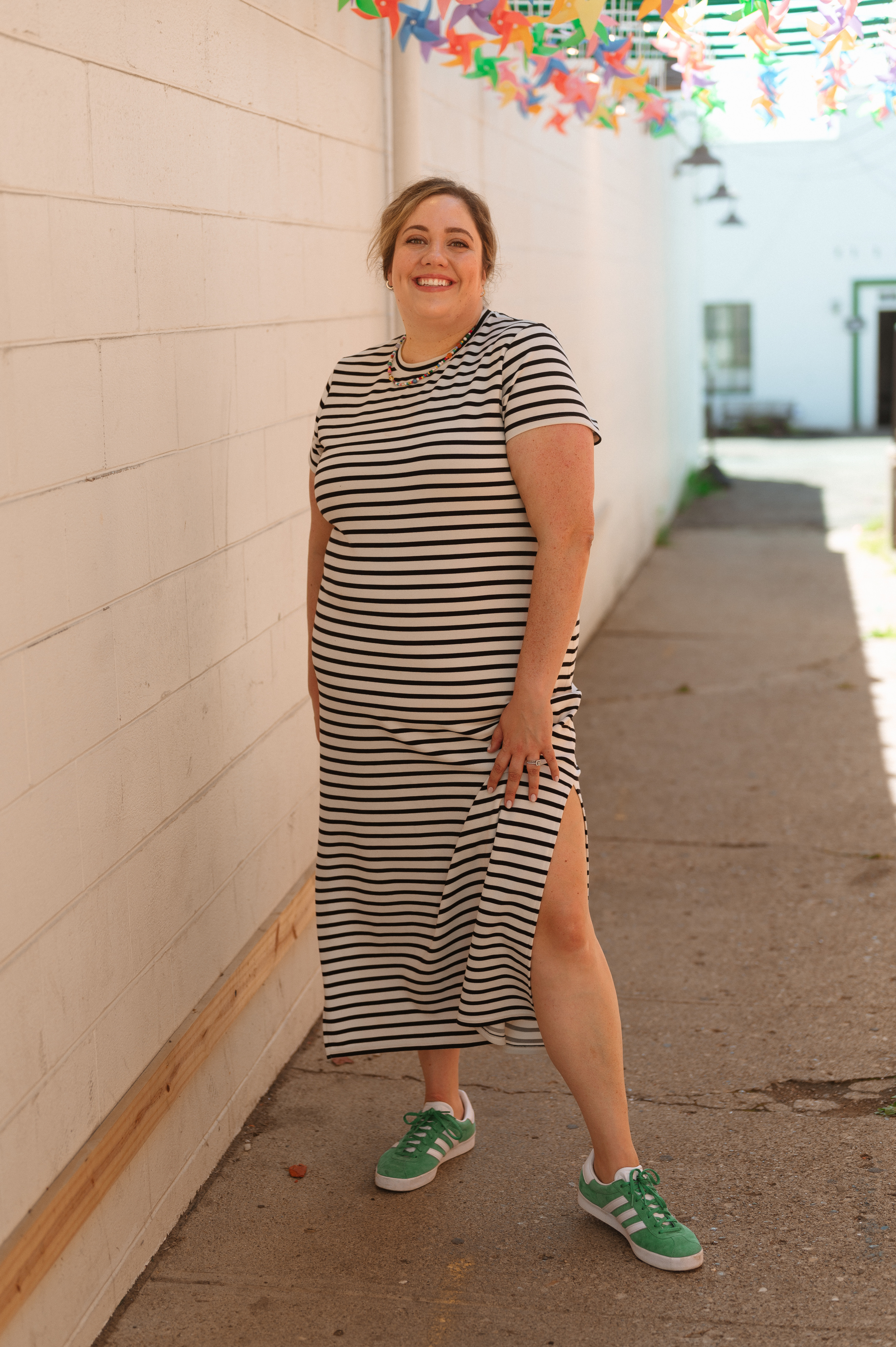 I love this Spanx Air Essentials T Shirt Maxi dress. The striped one has been out of stock for so long, but is finally back with multiple sizes. It is one of those dresses where you just have to throw it on and look put together.

Holds up best when you wash inside out. It is my favorite dress to travel in because you dont get overheated, easy to use the bathroom and you can go from plane to anywhere else and still look put together.

True to size for me.  

 #LTKCyberWeek #LTKPlusSize #LTKWorkwear