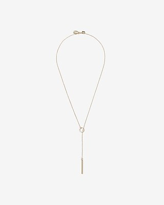 Cubic Zirconia Open Circle Pull-Through Y Necklace | Express