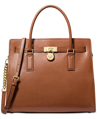 Michael Kors Hamilton Moderne Large Leather Satchel | Macy's