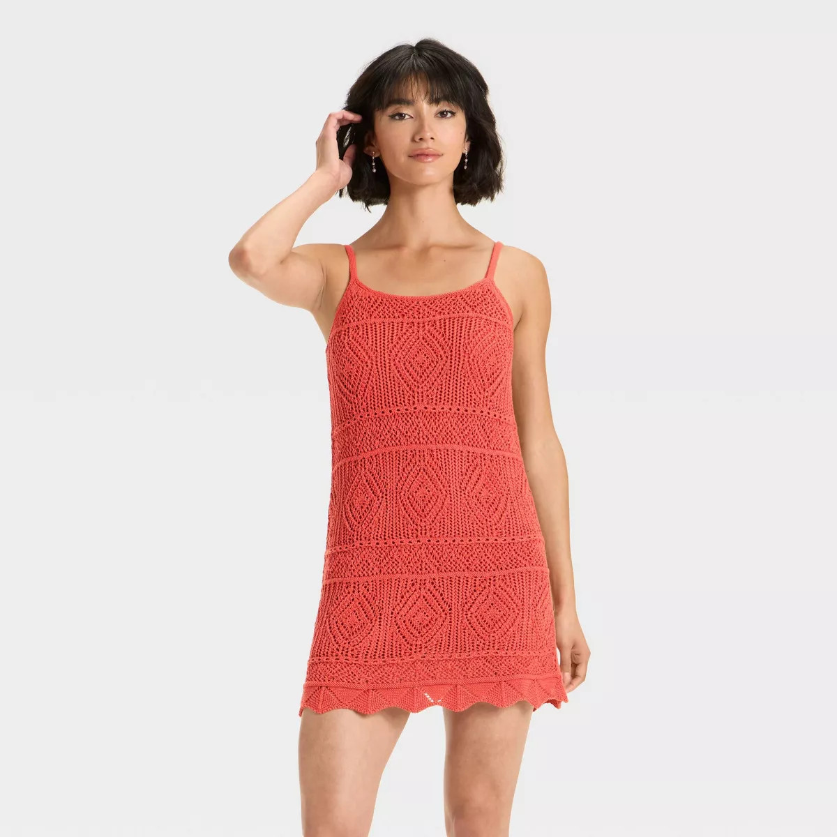 Women's Mini Crochet Shift Dress - A New Day™ Cream S | Target