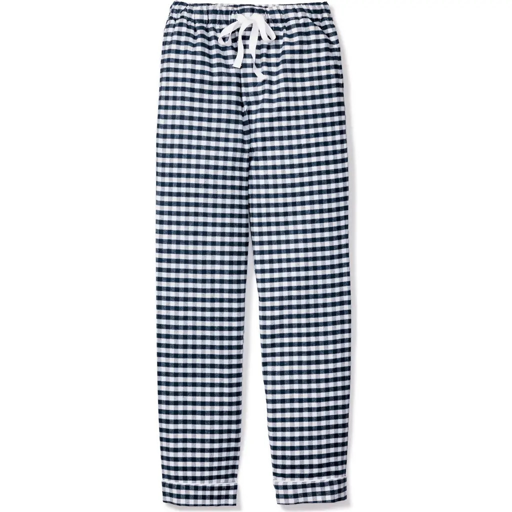 Petite Plume Gingham Twill Pajama Pants in Navy at Nordstrom, Size Small | Nordstrom