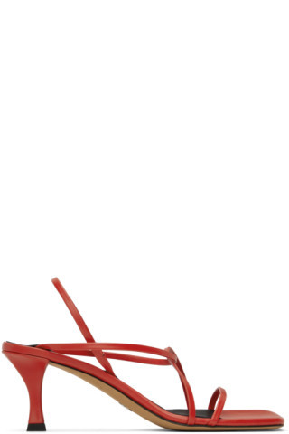 Red Square Strappy Heeled Sandals | SSENSE