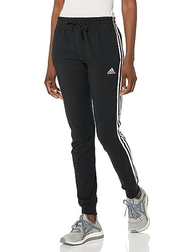 adidas Women's Essentials 3-Stripes Pants, Black/Clear Pink, Large | Amazon (US)
