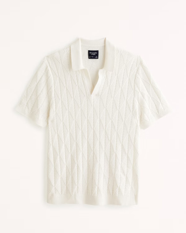 Stitched Johnny Collar Sweater Polo | Abercrombie & Fitch (US)