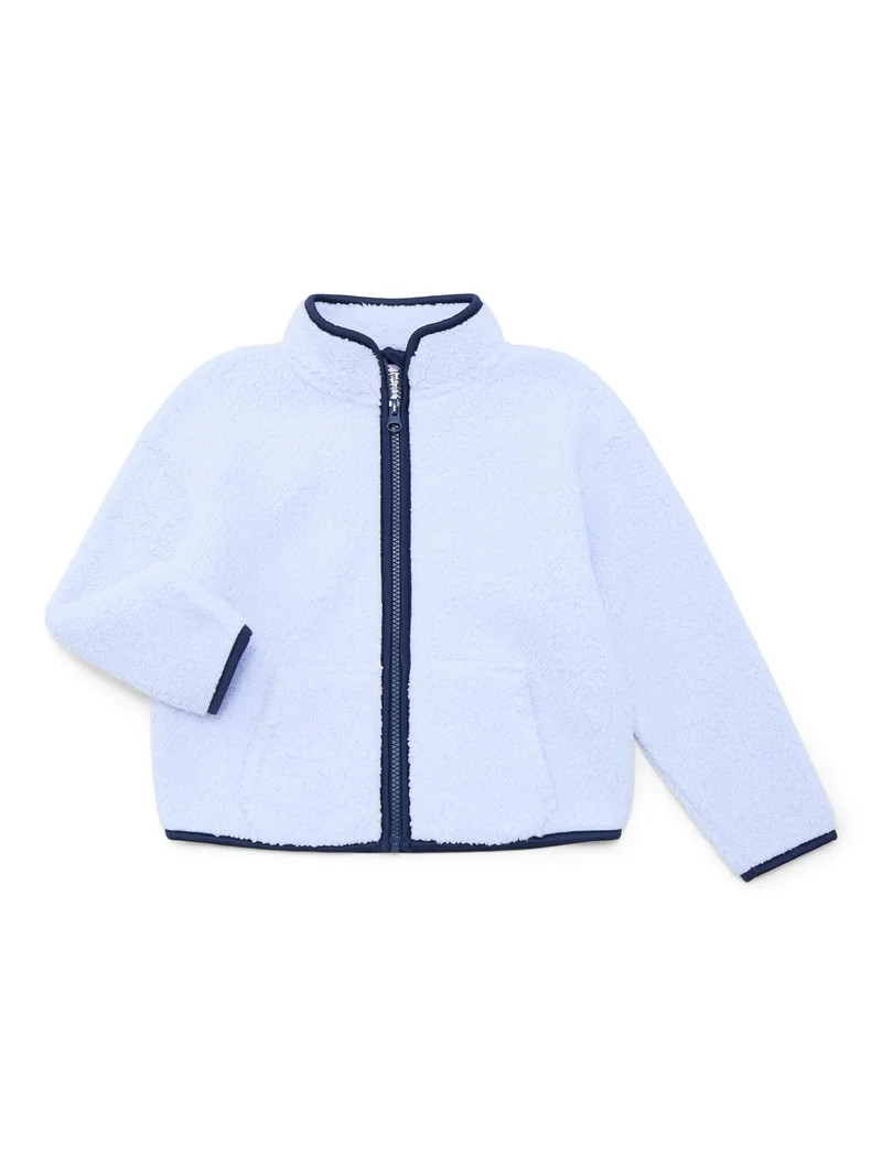 Athletic Works Girls Faux Shearling Zip Jacket, Sizes 4-18 | Walmart (US)