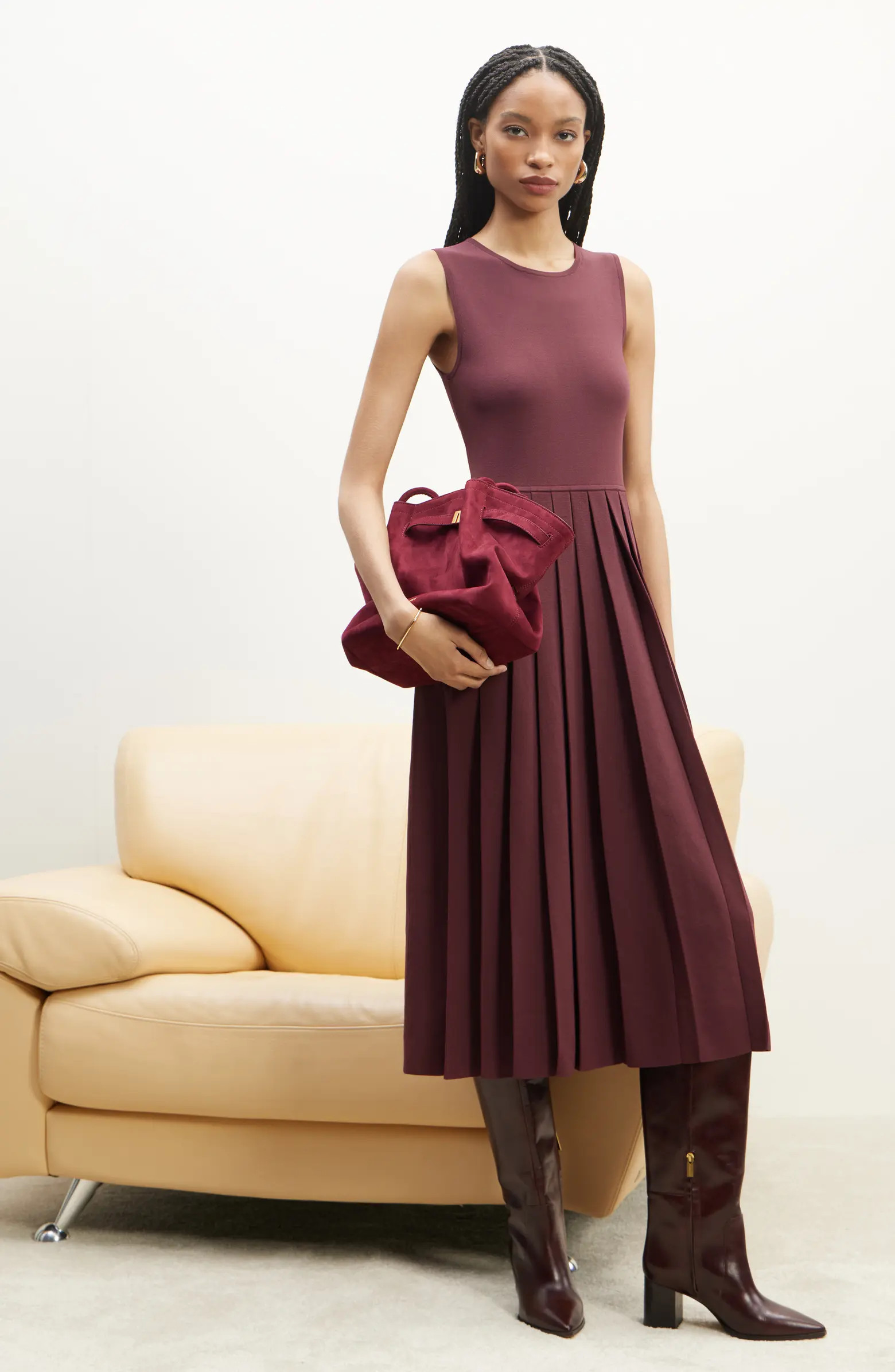 Sleeveless Pleated Sweater Dress | Nordstrom