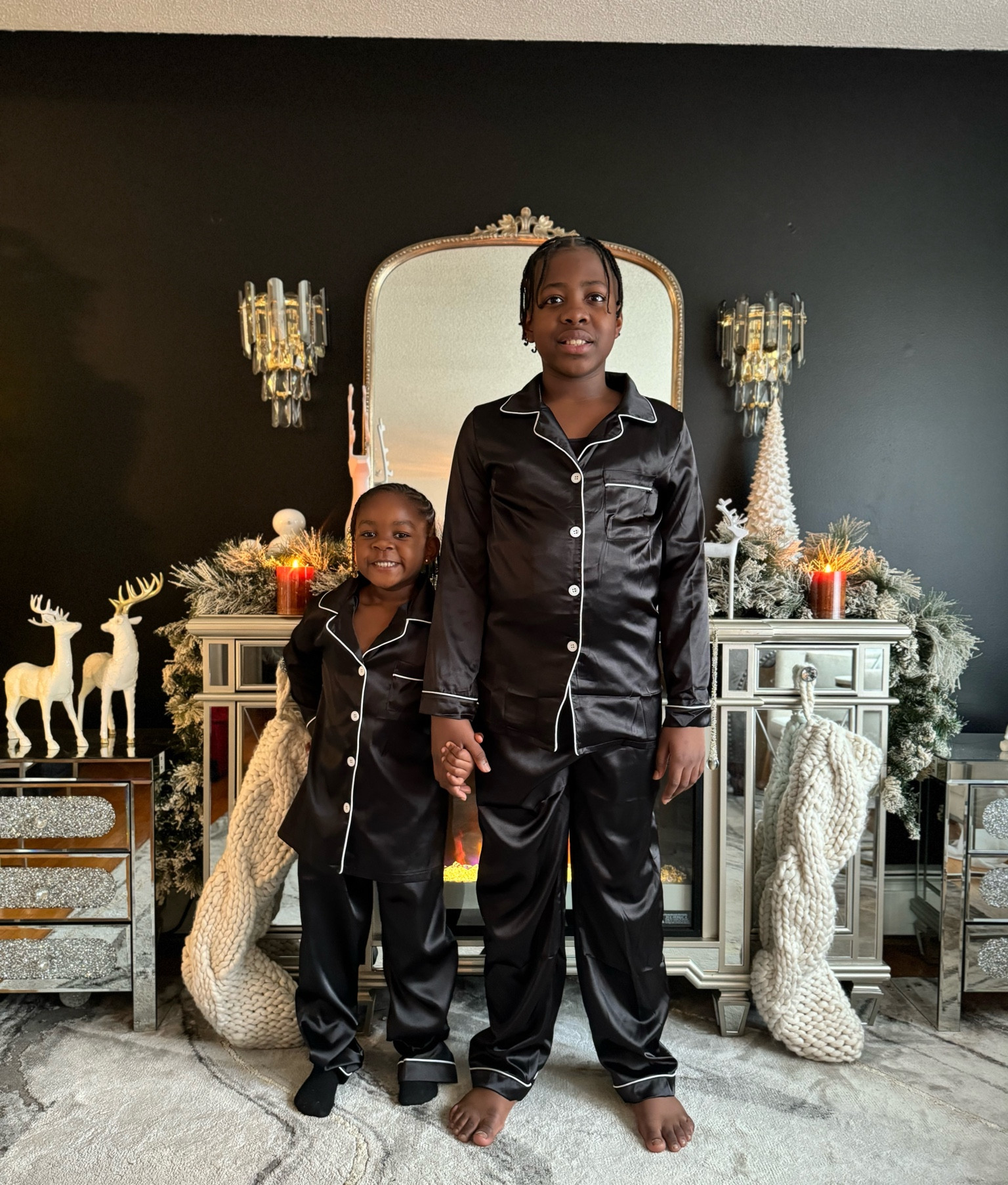 Kids matching wear 
My daughter is wearing size 6/7
My son is wearing men’s Small 
Fits true to size 

#LTKHoliday #LTKstyletip #LTKfindsunder50