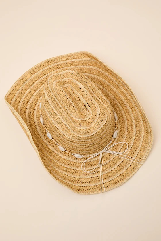 Sundae Natural Stripe Woven Cowboy Hat | Lulus