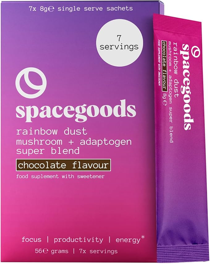 Spacegoods Rainbow Dust 7 Day Sachet Pack | Flavoured Mushroom Coffee | 80mg of Natural Caffeine ... | Amazon (UK)