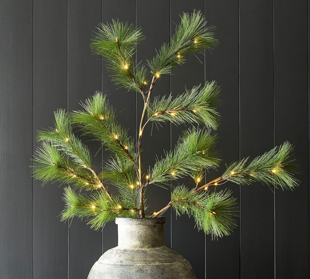 Lit Pine Branch | Pottery Barn (US)