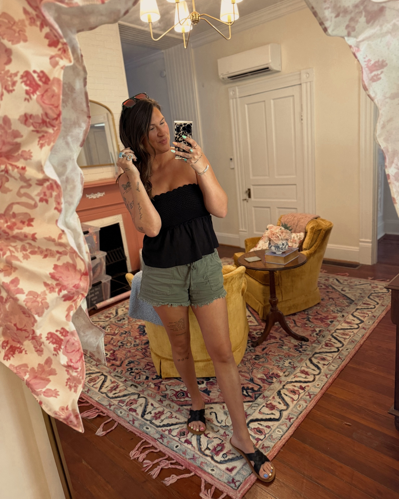 My cup is FULL. 🫶🏼🎀

A few days ago, I got to watch my goddaughter graduate, spend time with my bestie, be “Cool Aunt K” for a slumber party weekend, and soak up all the sweet little things that make girlhood so special.

Bathroom dance parties. Nail appointments. Scavenger hunts. Staying up way too late talking. THE WORKS.

Then it was basketball games, and now I’m spending the weekend with my boys adventuring, jeeping, and watching some baseball. Honestly, the balance of both feels like EXACTLY what my lil’ ole heart needed.

Also linking this outfit for y’all because I’ve been in a bit of a body image funk lately, and this little babydoll tank made me feel comfortable, cute, and sassy again. 🤍 I did my true size large in both.

Still daydreaming about these nails, though, and happy I get to stare at ’em every day. 💅🏼✨

My new nail motto:

“If they don’t give me a dopamine boost when I look at ‘em, I don’t want ’em.” 😂

#LTKootd #LTKMidsize #LTKTall