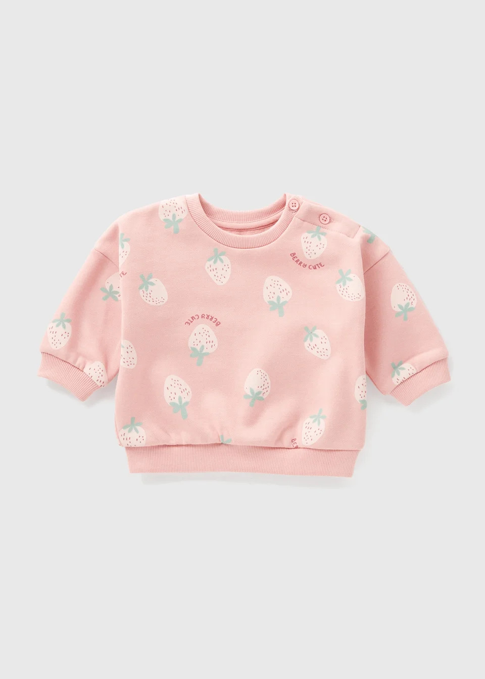 Baby Pink Strawberry Sweatshirt (Newborn-23mths) | Matalan (UK)